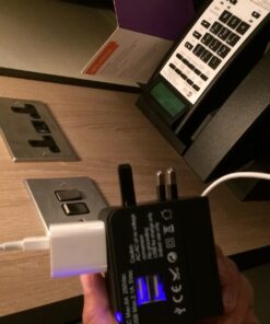 Ceptics Universal Travel Adapter Plug World Power W/ 4 USB Ports - Charge Cell Phones, Smart Watches, iPhones - For International Europe, China, UK, UAE, Australia - Type A, C, G, I 1 Pack World Adapter W/USB 42 71IWgXmbsL