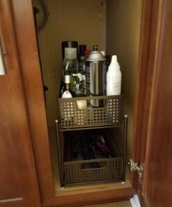 Sorbus 2 Tier Under Sink Bathroom Organizers and Storage, Strong Steel Mesh Sliding Drawers for Enhanced Bathroom Storage, Bathroom Organization and Storage & Under Kitchen Sink Organizer (Bronze) Bronze 23 71IWqw5FFaL