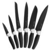 Chef Essential Carbon Steel Culinary Knife Set – 6-Piece Sharp Knife Set – Meat, Veggie, Bread Knife Set – Nonstick Chef Knife Cooking Knives – Professional Sharp Kitchen Knife Set Without Block Solid Black Set