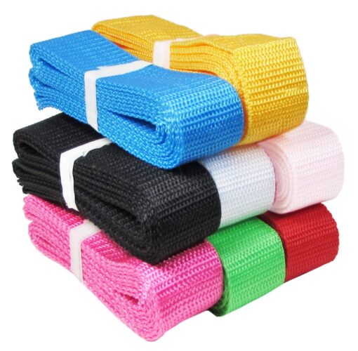 8x2yd HipGirl Polypropylene 1 Inch Webbing Ribbon for Crafts,Key Chain Fob,Gait Belt,Yoga Strap,Bag Handle Luggage Straps,Backpack Strap,Dog Collar Leash.Lawn Chair Webbing.Fits 1" D Ring/Belt Buckle 16yd (8x2yd) 25mm Polypropylene Webbing