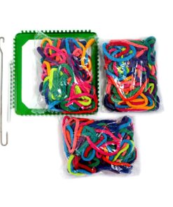 Alternative view of Friendly Loom Potholder 7" Traditional Size Green Potholder Deluxe Loom Kit with Rainbow Color Cotton Loops Make 6 Potholders, Weaving Crafts for Kids & Adults, Made in The USA by Harrisville Designs