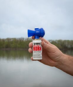 SABRE Sport and Safety Horn, 115 dB Air Horn, 60 ¼ Second or 25 ½ Second Bursts, Audible Up to 1/2-Miles (804-Meters), Perfect for Use at Sporting Events, Boating, Camping, Hiking 13 71IXcGuWngL