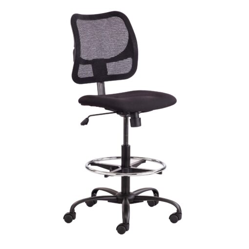 Safco Products Vue Mesh Extended-Height Chair 3395BL with Ergonomic Mesh Back, Black, Cool Comfort and Adjustable Height, 250 lbs Capacity Mesh Seat Extended Height