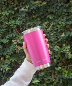 CHILLOUT LIFE 20 oz Stainless Steel Tumbler with Lid - Double Wall Vacuum Insulated Coffee Mug with Splash Proof Lid and Straw for Hot & Cold Drinks, Pink Tumbler 20oz (pack of 1) Hot Pink 12 71Iami32k2L