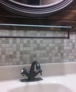 Organize It All Oil Rubbed Glass Shelf with Towel Bar, Bronze 26 71Iaz631eTL