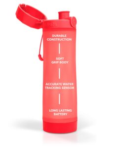 Hidrate Spark 3 Smart Water Bottle, Tracks Water Intake and Glows to Remind You to Stay Hydrated, BPA Free, 20 oz, Coral 19 71IbL7MV5L