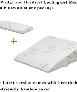 InteVision Extra Large Foam Bed Wedge Pillow (33" x 30.5" x 7.5") & Headrest Pillow in ONE Package - 2" Memory Foam Top - Helps Relief for Acid Reflux, Post Surgery, Snoring, and Back Pain 13 71IbYNVDXlS