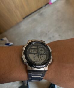 Casio Men's AE1000WD-1AVCF Silver-Tone Digital Watch 50 71IdQ3eiDXL