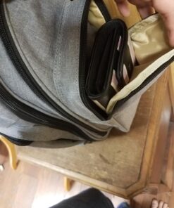 Mancro Diaper Bag Backpack, Large Multifunction Waterproof Travel Baby Changing Bag for Dad Mom with 4 Insulated Pockets and Stroller Straps, Maternity Baby Bag for Boys Girls, Grey Austere Grey 93 71IdqGL7UZL