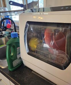 Hermitlux Countertop Dishwasher, 5 Washing Programs Portable Dishwasher With 5-Liter Built-in Water Tank For Glass Door 58 71Idspv1CGL