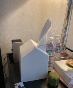 Umbra Casa Tissue Box Cover - Adorable House Shaped Square Tissue Box Holder for Bathroom, Bedroom or Office, White 52 71If4diVL
