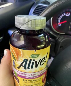 Nature's Way Alive! Women’s 50+ Daily Gummy Multivitamin, Supports Multiple Body Systems*, Supports Healthy Heart, Brain & Bones*, B-Vitamins, Mixed Berry Flavored, 130 Gummies (Packaging May Vary) 130 Count (Pack of 1) 26 71Ifa5etL 1