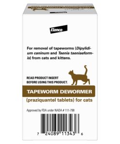 Elanco Tapeworm Dewormer (praziquantel tablets) for Cats and Kittens 6 Weeks and Older, 3-count 32 71IgK5ofKQL