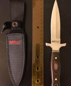 MTech USA – Fixed Blade Knife – Satin Finish Stainless Steel Blade, Brown Wood Handle with Stainless Steel Bolster, Includes Nylon Sheath - Hunting, Camping, Survival, Tactical – MT-20-03 42 71IgnJW5eHL