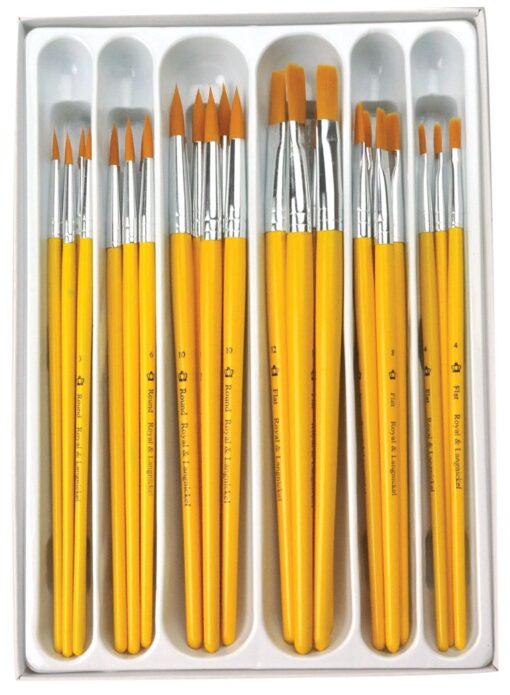 Royal Brush Taklon Hair Classroom Value Pack, Assorted Size, Pack of 30 - 1289617 Original Version