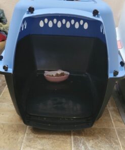 Petmate Pet Porter Fashion Dog Kennel 26", Parisian Blue & Black, for Pets 20-25lbs, Made in USA 26.0"L x 18.6"W x 16.5"H 38 71Ii7FsP eL