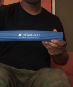 THERABAND FlexBar, Tennis Elbow Therapy Bar, Relieve Tendonitis Pain & Improve Grip Strength, Resistance Bar for Golfers Elbow & Tendinitis, Blue, Heavy, Advanced Original Blue - Heavy 22 71IiTW4WfiL