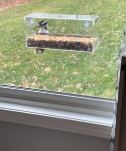 Window Bird Feeder with Strong Suction Cups, Clear Window Bird Feeders for Outside - Transparent Bird House, Balcony Glass Mount, Acrylic Cat, Kids & Elderly Viewing Clear Bird Feeder for Window Perch Large Ranch 51 71Ij8iAI7wL