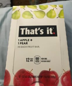 That's it. Apple + Pear 100% Natural Real Fruit Bar, Best High Fiber Vegan, Gluten Free Healthy Snack, Paleo for Children & Adults, Non GMO No Added Sugar, No Preservatives Energy Food (12 Pack) 12 Count (Pack of 1) 19 71IjPcknnL