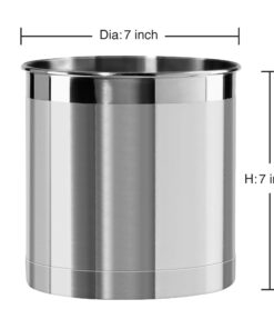 Oggi Stainless Steel Jumbo Utensil Holder - 7" Utensil Caddy, Weighted Base for Stability - Extra Large Utensil Crock and Countertop Utensil Organizer, Stainless Steel Stainless Steel - 7" 36 71IjlJQXdpL
