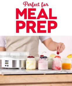 Dash DSY007CM Yogurt Maker Machine With Steel Base Digital Display Auto Timer, Stainless 14 71Im1S5f L