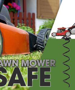 Eurmax USA 4-Pc Pack Spiral Stakes Heavy Duty Anchor Kit Ice Screw Anchor for Trampoline, Tents, tarps, Canopies,car Ports,Dog tie Out and etc Bonus Tie Down Straps 4-Pc Pack (Black) Black 26 71ImMuePspL