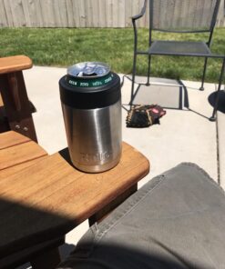 RTIC Can Cooler Insulated, Beer, Beverage, Soda Can Cooler with Lid, Stainless Steel Metal, Double Wall Insulation Coozie for Cans, Sweat Proof, 12oz, Stainless Steel 1 26 71In2k9vxWL