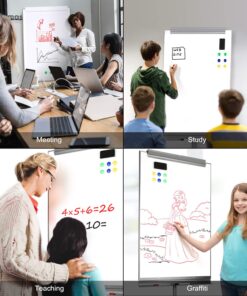 TSJ OFFICE Mobile Standing Whiteboard - 40 x 26 Inches Dry Erase White Board Tripod Whiteboard with Rolling Stand Flipchart Easel Height Adjustable Gray 19 71In2yIxl8L