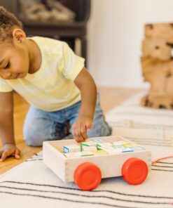Alternative view of Melissa & Doug Classic ABC Wooden Block Cart Educational Toy With 30 1-Inch Solid ABC Wood Blocks For Toddlers Ages 2+