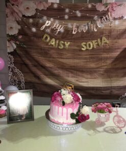 Funnytree 7X5ft Flowers Wood Lace Rustic Backdrop Wedding Floral Photography Background Wooden Board Floor Bridal Shower Baby Birthday Party Bride Banner Photo Studio 7'x5' Pink 33 71InedWdzXL