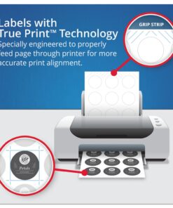Avery Round Labels for Laser & Inkjet Printers, 2.5", 90 Glossy White Labels (22830) 2.5" 90 labels 27 71Ip3QaRwcL 4