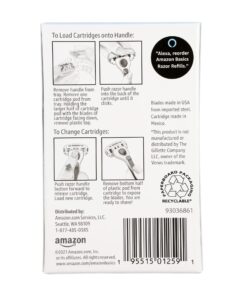 Amazon Basics 5-Blade Razor Refills for Women, 6 Count (Fits Amazon Basics Razor Handles Only) (Previously Solimo) 6 Count (Pack of 1) 6 Refills 12 71Ipp2nhH8L