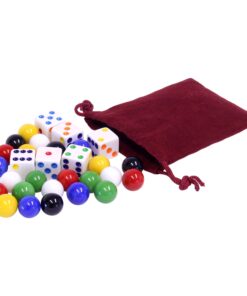 Alternative view of AmishToyBox.com Game Bag of 24 Replacement Glass Marbles (9/16" Diameter) and 6 Dice for Aggravation Game
