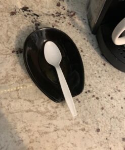 OGGI Spooner Ceramic Spoon Rest- Spoon Rest for Stove Top, Spoon Holder for Countertop, Kitchen Decor for Counter, Coffee Bar Accessories, Black 36 71IrJN8PYL