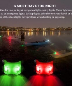Botepon Battery Operated Kayak Navigation Lights, Marine Led Boat Lights, Boat Bow Lights and Stern Lights for Pontoon Boat Bass Boat Jon Boat Dinghy Kayak Yacht Jet Ski 1Pcs Red, 1Pcs Green 29 71Irz9tMEL
