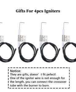 Hisencn Replacement Stainless Steel Pipe Burners, Crossover Tubes, Heat Plates Tent Shield, Igniter Electorde Repair Parts for Charbroil 4 Burner 463268006, 463268007, 463248108, 463260707 Gas Grill 12 71ItimICUUL