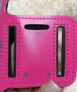 TRIBE Water Resistant Cell Phone Armband Case Running Holder for iPhone Pro Max Plus Mini SE (13/12/11/X/XS/XR/8/7/6/5) Galaxy S Ultra Plus Edge Note (21/20/10/9/8/7/6/5) Adjustable Strap & Key Pocket Dark Pink S: iPhone Mini/8/7/6/5/4/3/SE/Galaxy Mini 47 71IukX39L 3