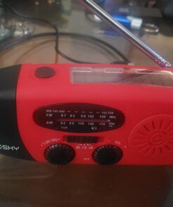 Esky Emergency Hand Crank Radio with 3 LED Flashlight, AM/FM/NOAA Portable Weather Radio with 2000mAh Power Bank Phone Charger, Solar Powered USB Charged Radio for Indoor Outdoor Camping, SOS Alarm Red 48 71Ivn5QNuiL