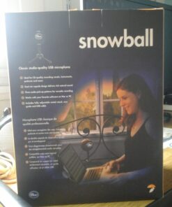 Logitech for Creators Blue Snowball USB Microphone for PC, Mac, Gaming, Recording, Streaming, Podcasting, Condenser Mic with Cardioid and Omnidirectional Pickup Patterns, Stylish Retro Design – Black Gloss Black 96 71Iw ENkL