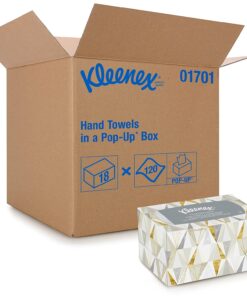 Kleenex® Hand Towels with Premium Absorbency Pockets (01701), Pop-Up Box, White, 18 Boxes / Case, 120 Hand Towels / Box, 2,160 Hand Towels / Case 29 71Iwuj7OuSL