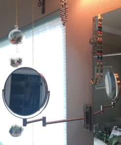 JERDON Two-Sided Wall-Mounted Makeup Mirror - Makeup Mirror with 5X Magnification & Wall-Mount Arm - 8-Inch Diameter Mirror with Nickel Finish Wall Mount - Model JP7506N 36 71IyFJc1PhL 2