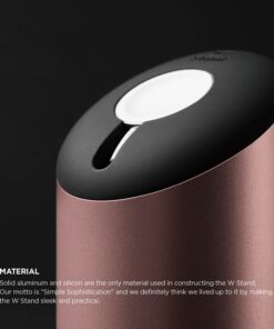 elago W Charging Stand Compatible with Apple Watch Series Ultra2/Ultra/9/8/7/6/SE/5/4/3/2/1/SE (49mm, 45mm, 44mm, 42mm, 41mm, 40mm, 38mm) - Premium Aluminum, Fits Within Car’s Cupholder (Rose Gold) Rose Gold 19 71IyRa5iodL