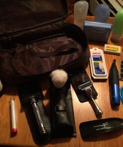 Vetell Classic Men's Leather Toiletry Bag and Dopp Kit with Upper and Lower Zippered Compartments, 2 Mesh Bottle Pouches, and Carrying Handle - The Best Gift for Men. 45 71IySO2MxdL