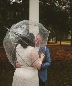 Totes Signature Clear Bubble, Rain & Windproof Umbrella - Perfect for Weddings, Travel and Outdoor Events - Curved Handle with Deluxe Finish, in Transparent or Colorful Design Options 41 71IymkiRkL 3