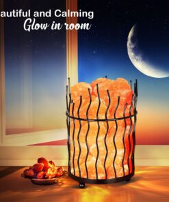 Himalayan Glow 1332 Piller Salt Basket Lamp, Single Pack, Amber Glow Pillar Design Basket Lamp - single pack 29 71IyscFww5L