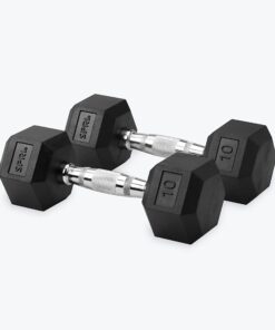 Dumbbells Hand Weights Set of 2 - Rubber Hex Chrome Handle Exercise & Fitness Dumbbell for Home Gym Equipment Workouts Strength Training Free Weights for Women, Men D) 10-Pound (Pair) 12 71Izv92RP0L