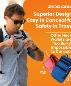 Travel Neck Wallet with RFID Blocking, Travel Neck Pouch Passport Holder for Women and Men Keep Valuables Safe One Size Black 27 71J i1Y3lHL 1