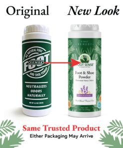 Alternative view of Natural Foot and Shoe Odor Eliminator – Talc-Free Shoe Deodorizer and Body Powder Neutralizes Smelly Odors – Long-Lasting, Fast-Acting Foot Powder for Kids and Adults – USA-Made by Foot Sense, 3.5 Oz.