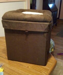 MidWest Homes for Pets 137-BR 'The Original' Curious Cat Cube, Cat House / Cat Condo in Brown Faux Suede & Synthetic Sheepskin Brown Single Story 50 71J1Tue1cDL