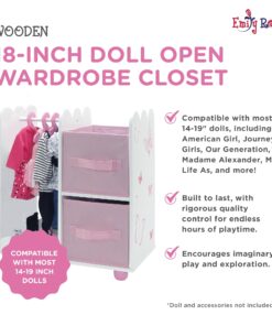 Emily Rose Doll Furniture | USA Business | 18 Inch Doll Clothes Closet Accessory - Wooden Doll Accessories Toy Playsets | 5 Free Wooden 18" Doll Hangers and 2 Large Storage Bins - Butterfly 20 71J1WJ iwL